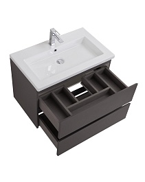 BelBagno Тумба с раковиной Kraft 75 подвесная Темно-Серый матовый с раковиной CZR-8070-75 – фотография-7