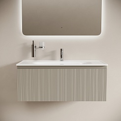 Sancos Тумба под раковину Code 100 c одним ящиком серая платина – фотография-2