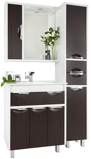 Водолей Мебель для ванной "Габи 75" L венге/белый – фотография-6