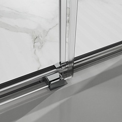 Azario Душевая перегородка Shanghai 110/195 профиль матовый графит стекло прозрачное – фотография-3