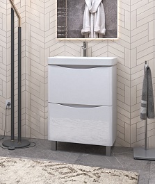 Vigo Тумба с раковиной Glem 600-0-2 белая – фотография-3