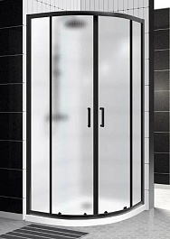 BelBagno Душевой уголок Uno 90/90 UNO-195-R-2-90-P-NERO стекло рифленое – фотография-1