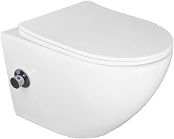 Azario Унитаз подвесной Allegro AZ-3105B безободковый с функцией биде белый – фотография-1
