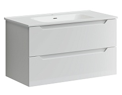 Sancos Тумба с раковиной Norma 2.0 100 белый глянец раковина Element 101 CN7003 – фотография-1