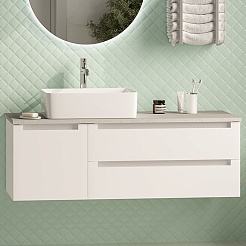 Brevita Тумба с раковиной Cargo 120 подвесная белая матовая – фотография-2