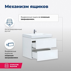 Aquanet Мебель для ванной Беркли 50 подвесная белая – фотография-23