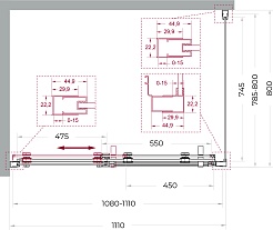 BelBagno Душевой уголок Marino MARINO-2-AH-1-110/80-C-Cr 110x80 профиль хром стекло прозрачное – фотография-10