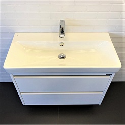 Comforty Тумба с раковиной Дублин 90 подвесная белая – фотография-2