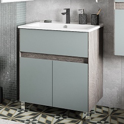 Акватон Тумба с раковиной Форест 75 дуб рошелье/сумеречный голубой – фотография-7