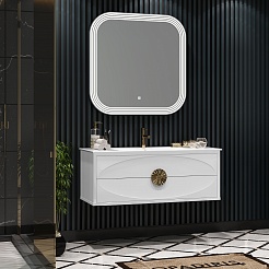 Opadiris Мебель для ванной Ибица 120 подвесная белая/золото – фотография-4