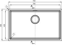 Florentina Мойка кухонная Оптима-HM 700 сатин – фотография-4