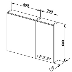 Aquanet Зеркало для ванной "Данте 60" (камерино 1 навесной шкафчик R) – фотография-4