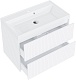 Vivon Тумба под раковину Kristi 80 подвесная белая матовая рифленая – фотография-13