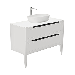 Зов Тумба под раковину Севилья 100 подвесная матовая белая/столешница белая – фотография-2