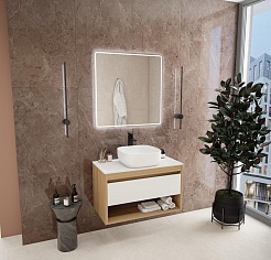 Teymi Тумба с раковиной Ritta 85 дуб эврика/белый матовый T60531 раковина T50203 – фотография-2