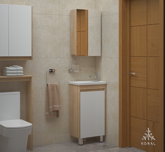 Corozo Тумба с раковиной напольная Остин 45, сонома – картинка-3