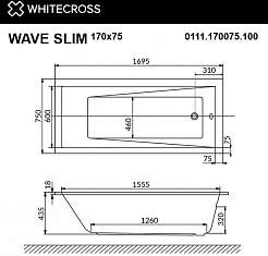 WhiteCross Акриловая ванна Wave Slim 170x75 – фотография-5