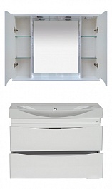 Misty Тумба с раковиной Элвис 105 белая подвесная – фотография-3