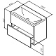 Am.Pm Тумба с раковиной Gem 75 графит матовый, с 2 ящиками – фотография-13