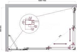 BelBagno Душевой уголок Luce 140/90 LUCE-AH-21-140/90-C-Cr профиль хром стекло прозрачное – фотография-6