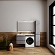 Style Line Тумба с раковиной под стиральную машину Леон 120 L подвесная Люкс Plus серая матовая – картинка-21