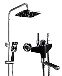 Frap Душевая стойка H57 F2457 хром/черная – фотография-2