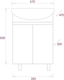 Onika Тумба под раковину Милтон 60 серая/дуб сонома – фотография-4