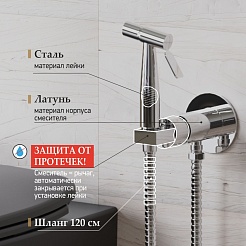 Paini Смеситель для биде с гигиеническим душем Castello CACR442R встраиваемый, хром – фотография-2