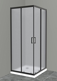 BelBagno Душевой уголок Uno 90/90 UNO-195-A-2-90-P-NERO стекло матовое – фотография-1