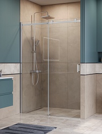 BelBagno Душевая дверь в нишу Soft Close-2 SOFT_CLOSE-2-BF-1-150-C-Cr 150x200 профиль хром стекло прозрачное – фотография-3