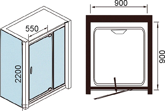 WeltWasser Душевая кабина Maine-1 90/90 R – картинка-7