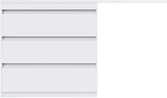Vivon Тумба под раковину под стиральную машину Donna 150 3 ящика напольная белый глянец