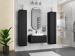 Brevita Мебель для ванной Savoy 80 подвесная черная матовая – фотография-2