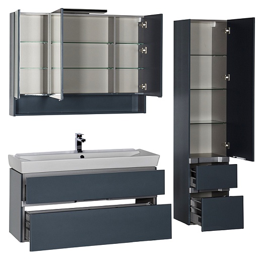 Aquanet Мебель для ванной "Виго 120" сине-серая – картинка-5
