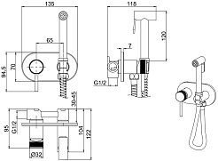 Allen Brau Смеситель с гигиеническим душем Priority 5.31005-00 (с внутренней частью) хром – фотография-9