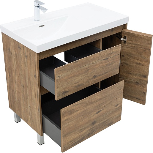 Aquanet Тумба с раковиной Nova Lite 2.0 90 L дуб рустикальный – картинка-9