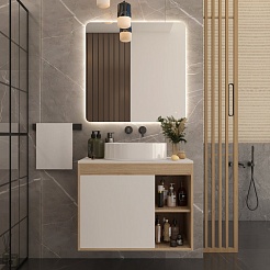 Teymi Тумба с раковиной Nura 80 Lori 50 подвесная дуб/белый – фотография-9