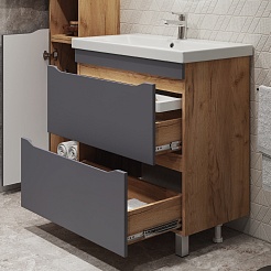 Vigo Тумба с раковиной Wave 800-0-2 дуб золотой – фотография-7