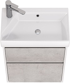 Dreja Мебель для ванной Slim 55 подвесная белая/бетон – фотография-7