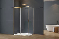 Vincea Душевой уголок Soft 2 130x90 VSR-3SO29013CLG профиль брашированное золото стекло прозрачное – фотография-3