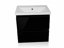 Style Line Мебель для ванной Даймонд 60 Люкс черная, PLUS подвесная – фотография-2