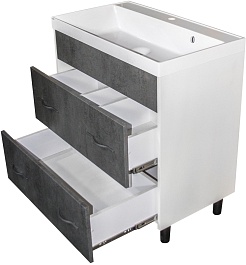 Mixline Тумба с раковиной Сура 70 белая/графит – фотография-7