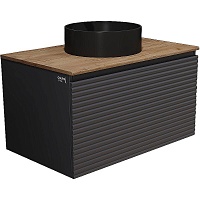 Jorno Тумба под раковину Cossety 100 подвесная антрацит/дуб Крафт золотой