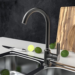 Tokito Смеситель для кухни KUDO чёрный TOK-KUD-1013 – фотография-7