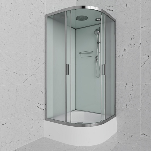 Frank Душевая кабина F400/2 M Brilliant с крышей профиль хром стекло матовое – фотография-2