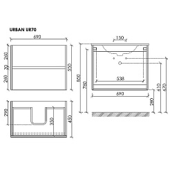 Sancos Тумба с раковиной Urban 70 дуб галифакс натуральный раковина Element 71 CN7007 – фотография-8