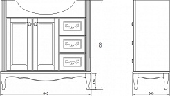 ValenHouse Тумба с раковиной Эллина 85 слоновая кость, фурнитура золото – фотография-6