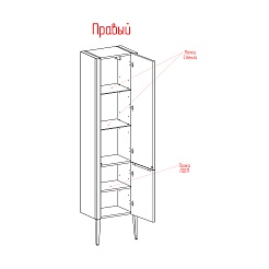 Зов Шкаф-пенал Валенсия 45 зеленый тростник – фотография-8
