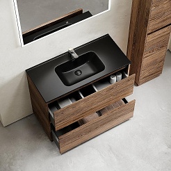 Sancos Тумба с раковиной Libra Floor 90 дуб чарльстон раковина Element 91 CN7002MB – фотография-3