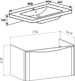 Runo Мебель для ванной Тоскана 80 подвесная светлое дерево с зеркалом Руан 77 – фотография-11